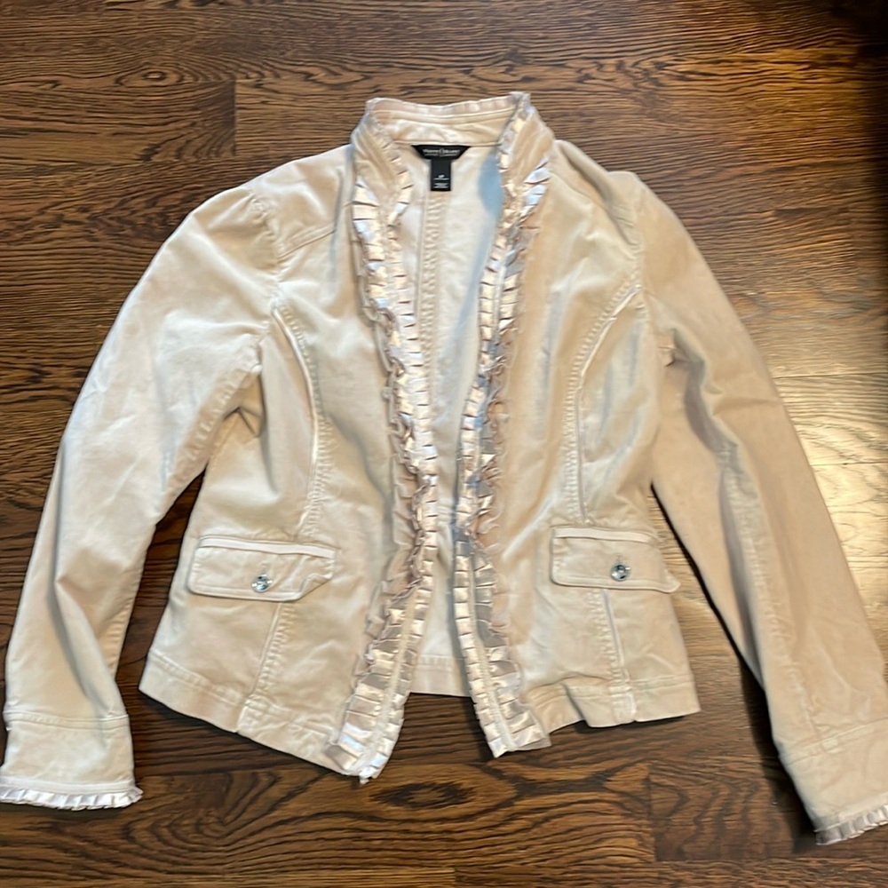 White House Black Market Beige Jacket Sz 8
